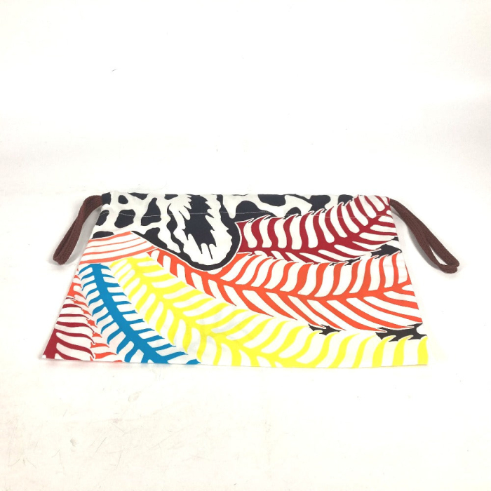 HERMES Pouch silk multicolor purse Bulk Pouch Women Used Authentic