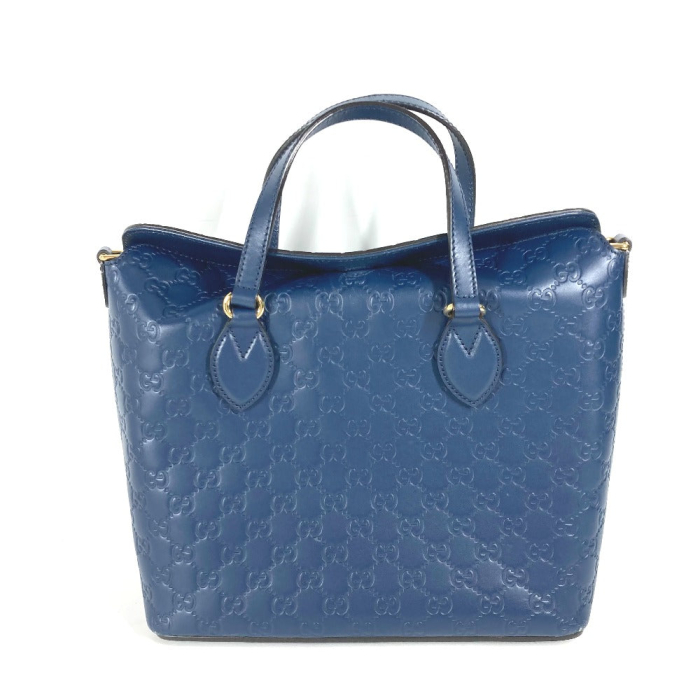GUCCI Handbag 428226 Sima leather blue Signature Guccisima GG mens Use