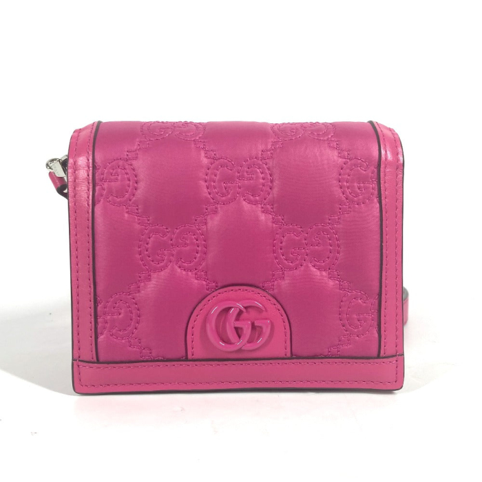 GUCCI Shoulder Bag 723777 Leather / nylon pink GG matelasse quilting W