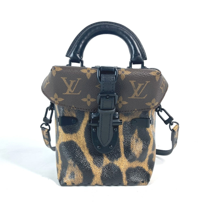 LOUIS VUITTON Vanity bag M43001 canvas Brown Monogram Reverse Leopard 