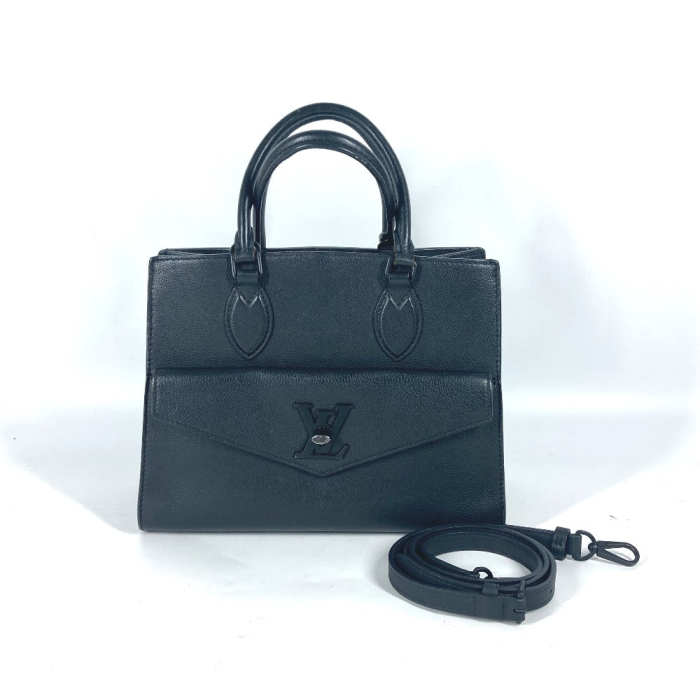 LOUIS VUITTON Handbag M55845 Grain Calfskin Leather black Tote Bag Sho