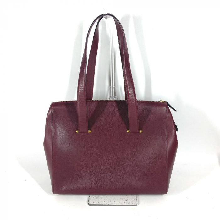 CARTIER Shoulder Bag leather wine-red Must Line