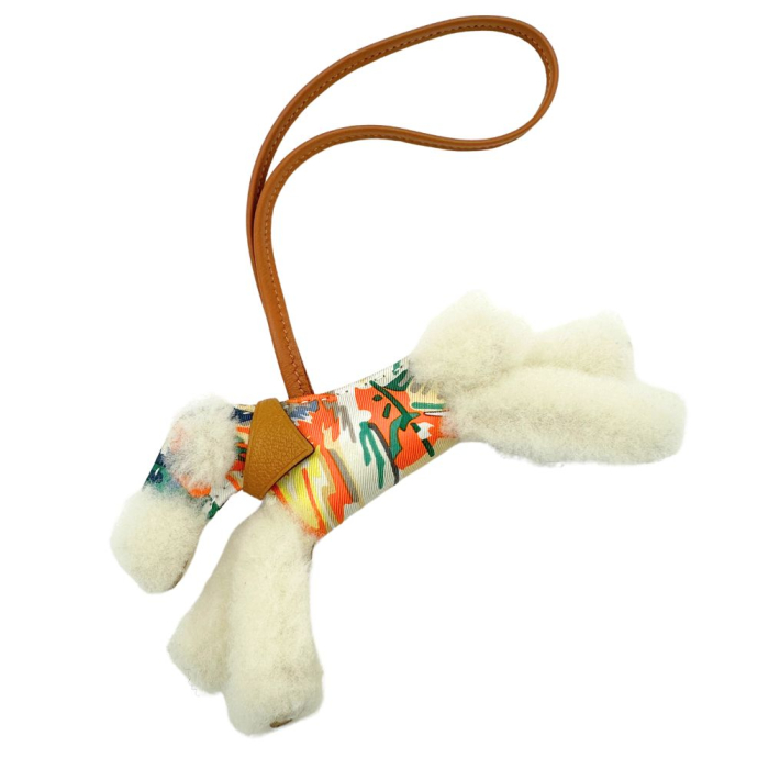 HERMES charm leather white padialoha unisex(Unisex) Used Authentic