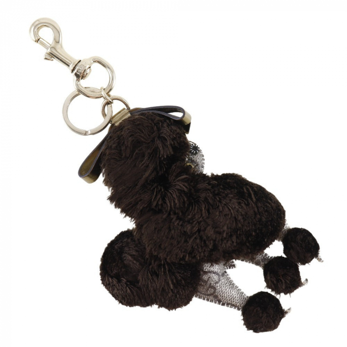 GUCCI key ring GG Supreme Canvas Brown Guccioli Bag charm poodle Women