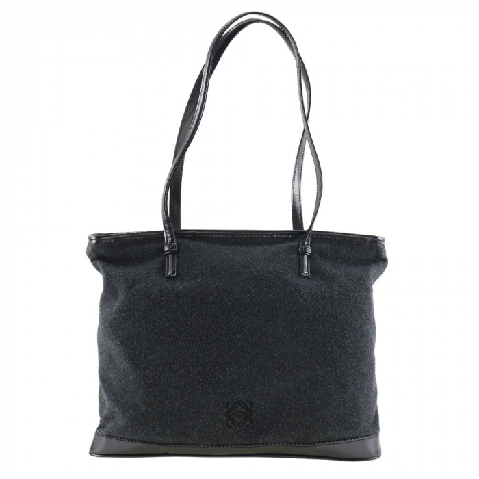 LOEWE Tote Bag felt gray anagram Women Used Authentic