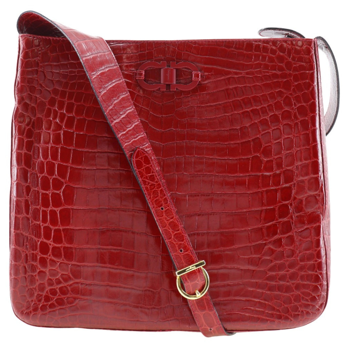 Salvatore Ferragamo Shoulder Bag AQ216194 leather Red Embossing Gancin