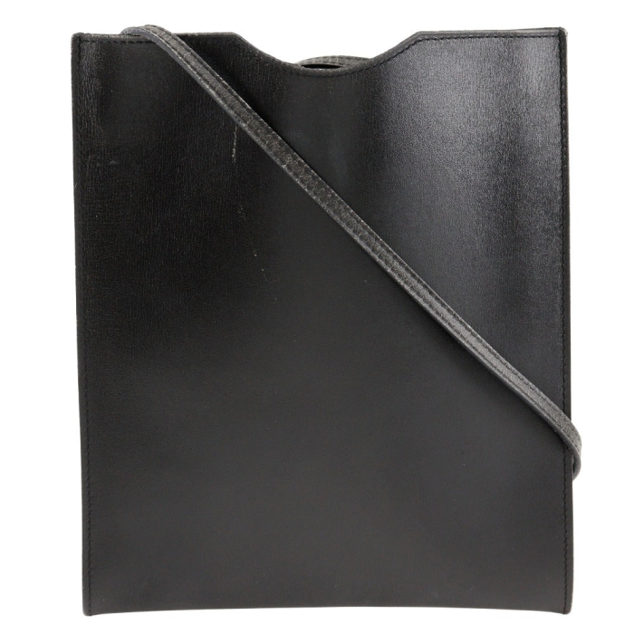 HERMES Shoulder Bag Calfskin black Pochette Omenitu unisex(Unisex) Use