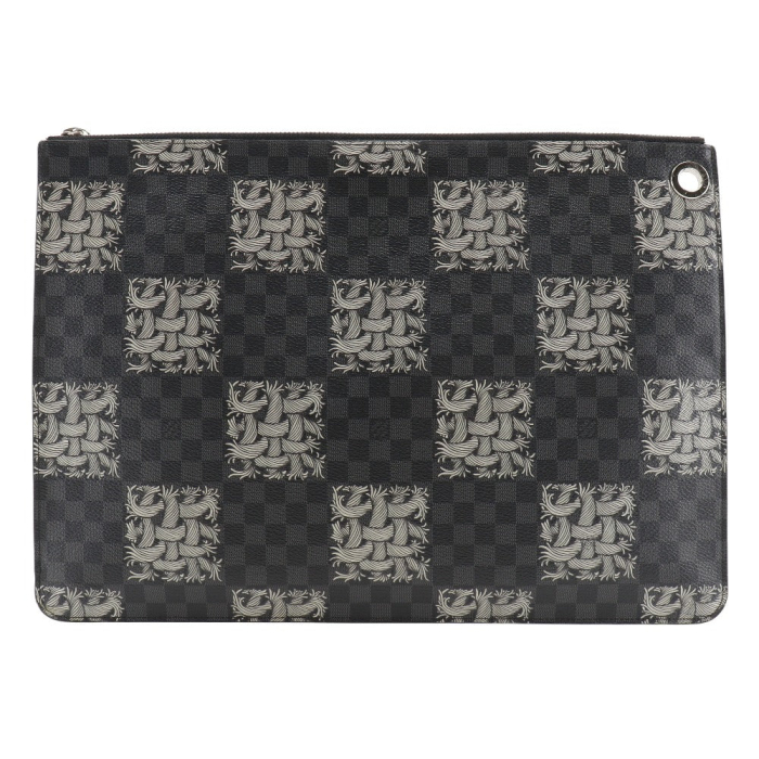 LOUIS VUITTON Clutch bag M61232 Damier Grafitto Canvas black Christoph