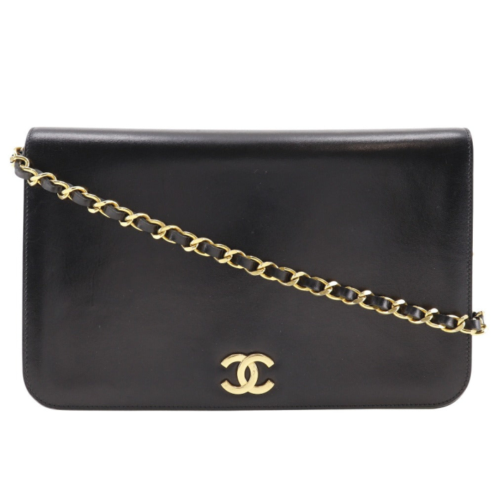 CHANEL Shoulder Bag Calfskin black vintage COCO Mark ChainShoulder Wom