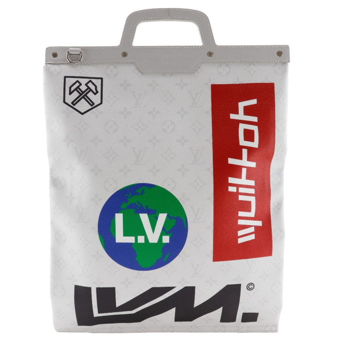 LOUIS VUITTON Handbag M44627 White Monogram Canvas Light gray Flat ver