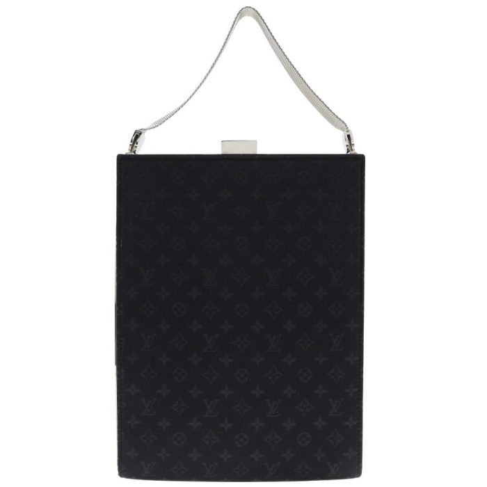 LOUIS VUITTON Handbag M92100 Monogram satin black Party bag Angers GM 