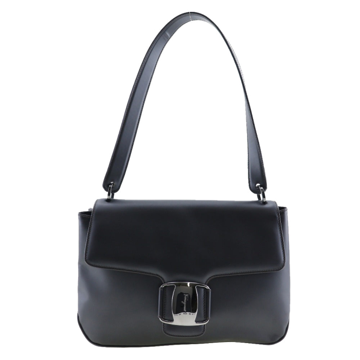 Salvatore Ferragamo Shoulder Bag 21.7643 Calfskin black Vala one belt 