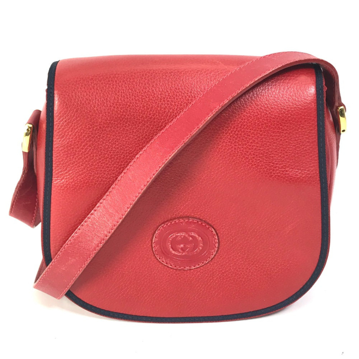 GUCCI Shoulder Bag 007.261.0107 leather Red Old Gucci Interlocking G