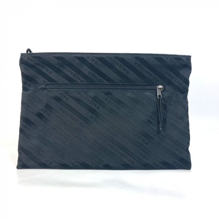 BALENCIAGA Clutch bag 459745 Nylon black logo Explorer mens Used Authe