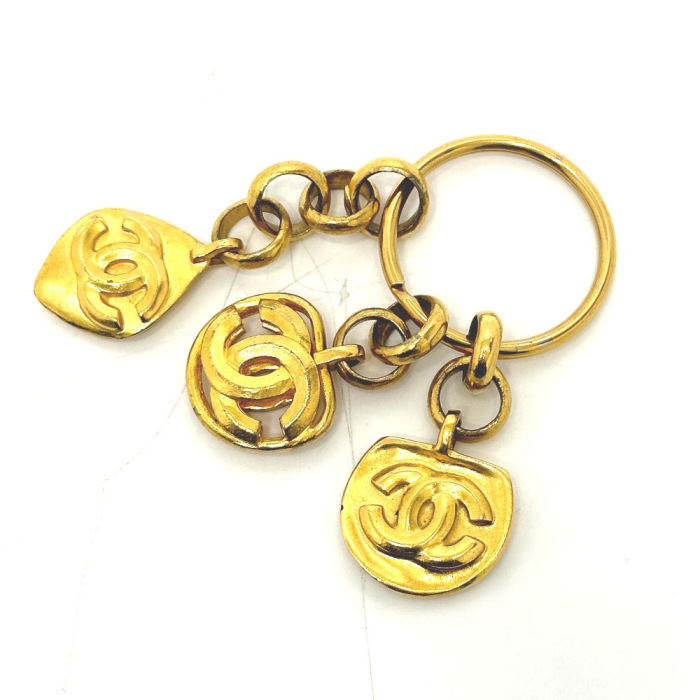 CHANEL charm Gold Plated gold COCO Mark vintage Women Used Authentic