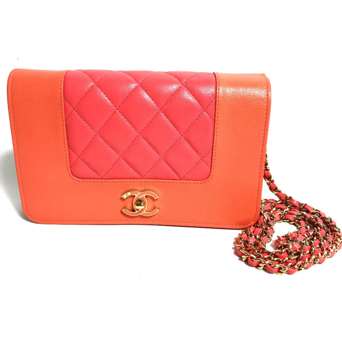 CHANEL Shoulder Bag A80972 leather pink CC COCO Mark Matelasse Bicolor