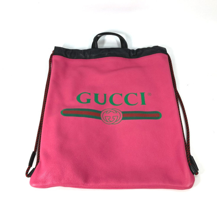 GUCCI Backpack 516639 leather pink Drawstring pouch included Drawstrin