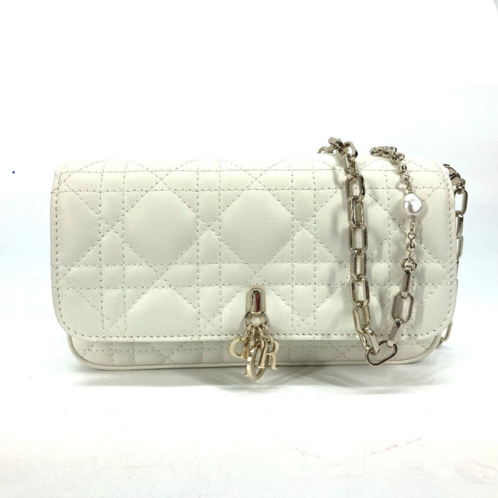 Dior Shoulder Bag S0977ONMJ lambskin white Crossbody Chain Bag Lady Di