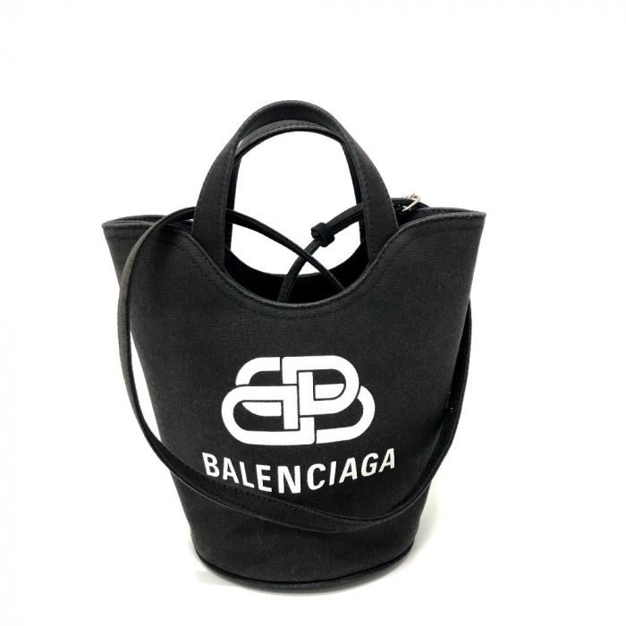 BALENCIAGA Handbag 619979 canvas black Wave XS Women Used Authentic