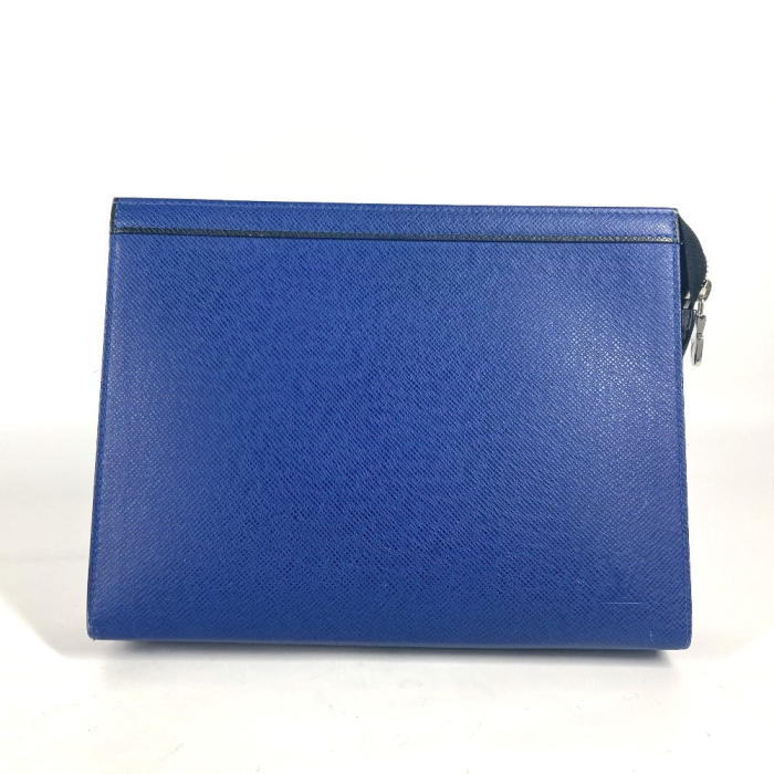 LOUIS VUITTON Clutch bag M30575 Taiga Leather blue Taiga Pochette Voya