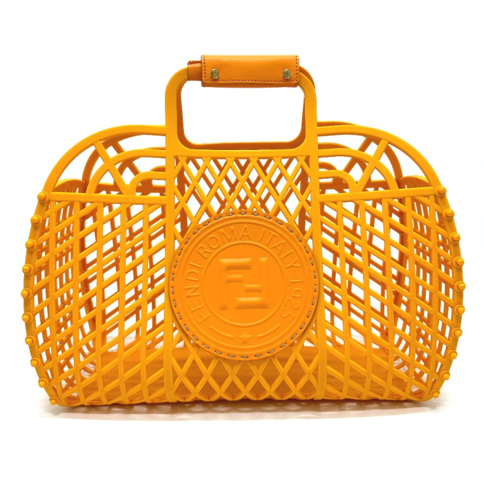 FENDI Handbag 8GH389 Plastic / leather Orange type bag Bucket medium W