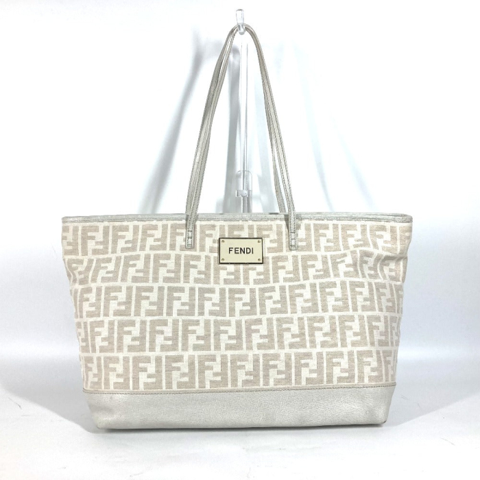 FENDI Shoulder Bag 8BH185 Leather / canvas white Bag Shoulder Bag Tote