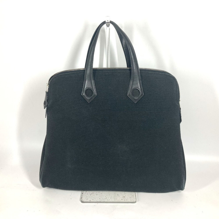 HERMES Handbag Leather / canvas black Sac Ibou PM