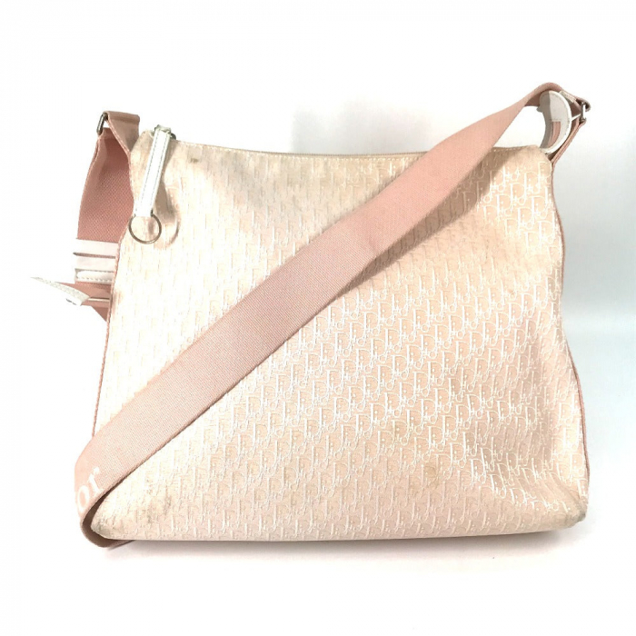 Dior Shoulder Bag Canvas / leather pink Trotter Vintage logo Women Use