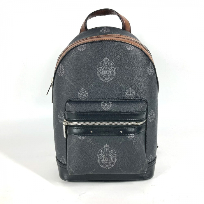 Berluti Sling bag PVC / Leather Black type logo mens Used Authentic