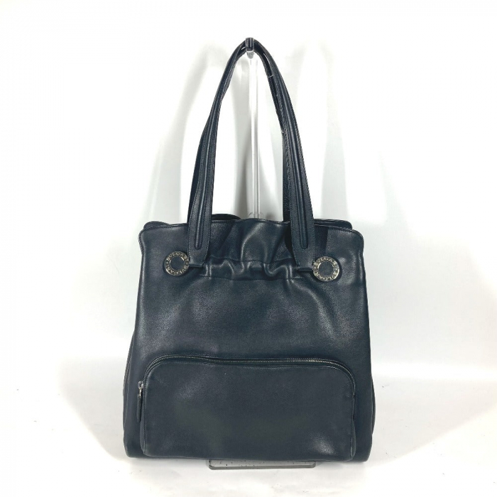 BVLGARI Tote Bag leather black Bvlgari Bvlgari logo vertical