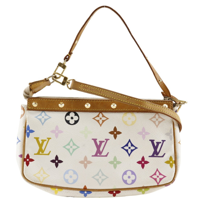 LOUIS VUITTON Pouch M92649 Monogram multicolor White Accessory pouch P
