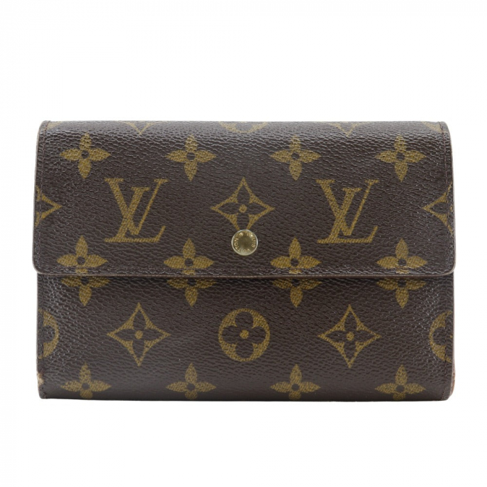 LOUIS VUITTON Tri-fold wallet M61202 Monogram canvas Brown Porto Treso