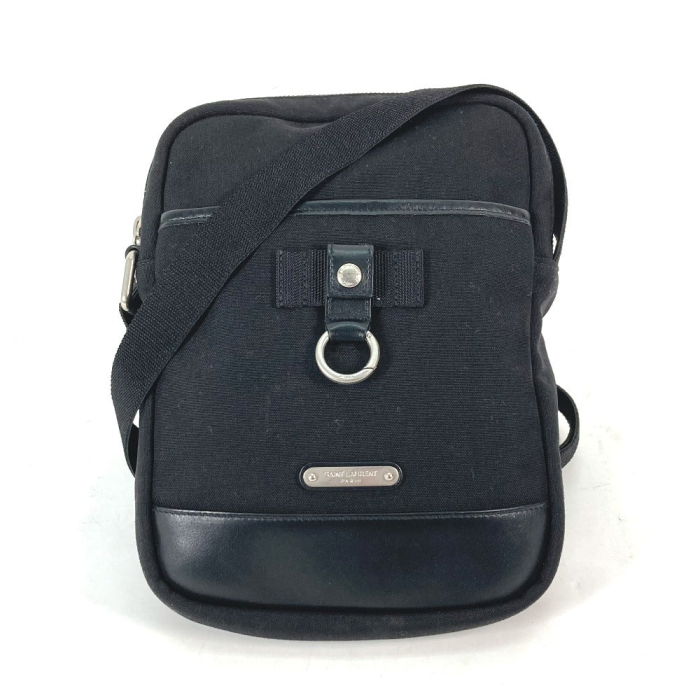 SAINT LAURENT PARIS Shoulder Bag 482777 Leather canvas black Crossbody