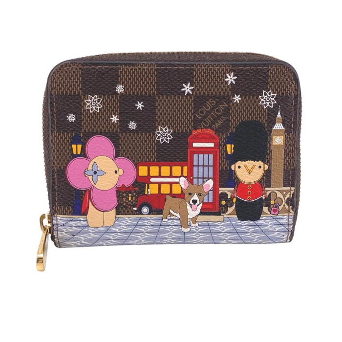 LOUIS VUITTON Coin case N60492 leather Brown Damier Zip around purse