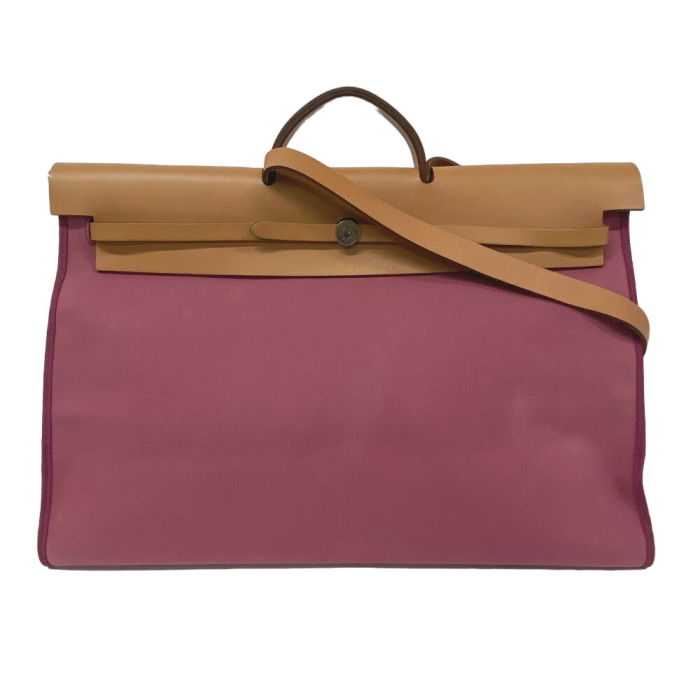 HERMES Handbag canvas pink Herbag zip cabin