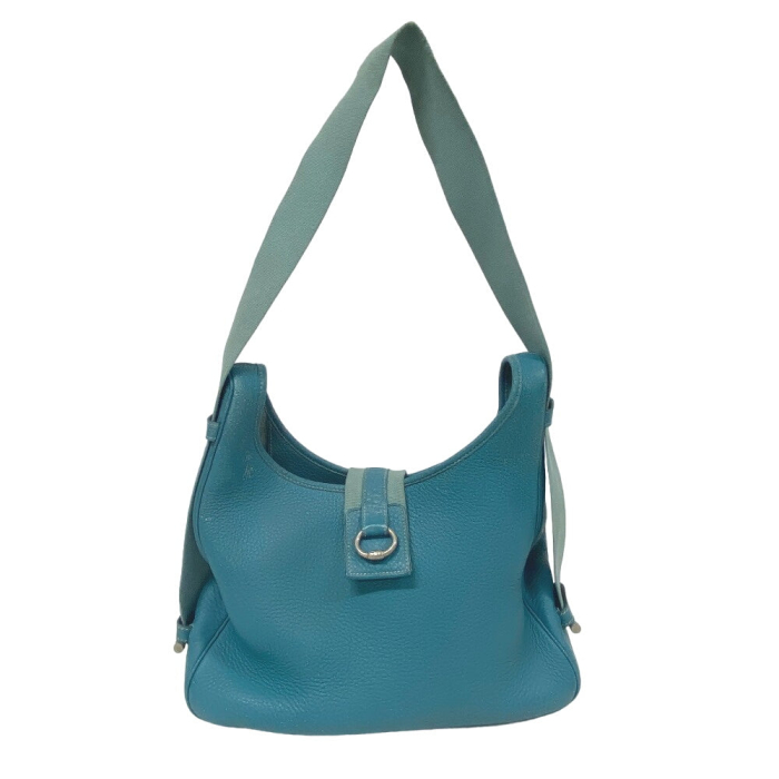HERMES Shoulder Bag Taurillon Clemence blue Blue gene Sako