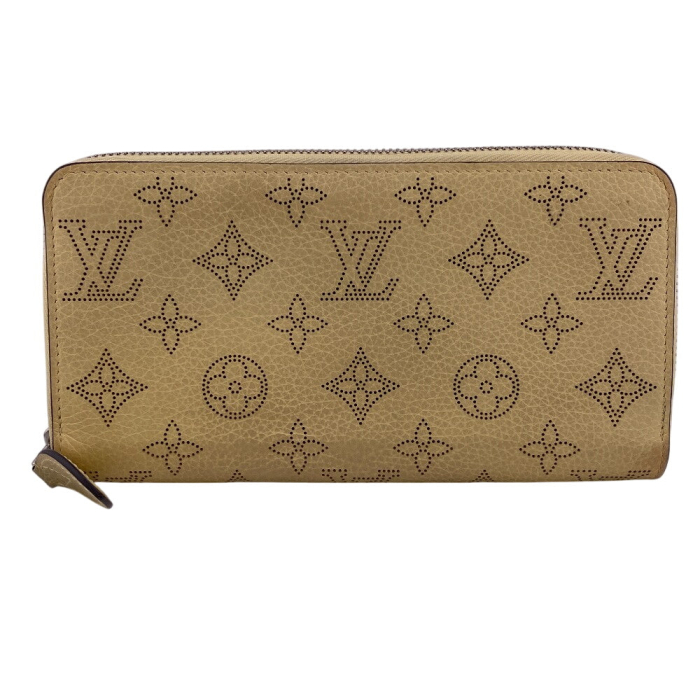 LOUIS VUITTON Long Wallet Purse M81515 leather yellow Mahina Zippy wal
