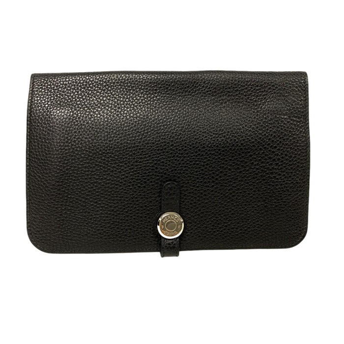 HERMES Waist bag Togo black Dogon SilverMetal