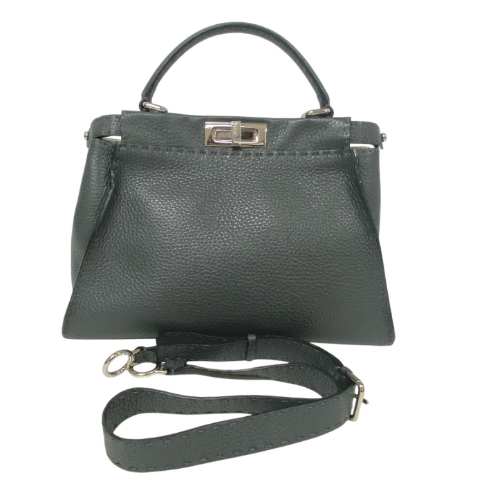 FENDI Handbag leather gray Celeria Peek-a-boo regular