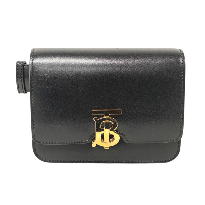 THOMAS BURBERRY Sling bag leather black TB logo