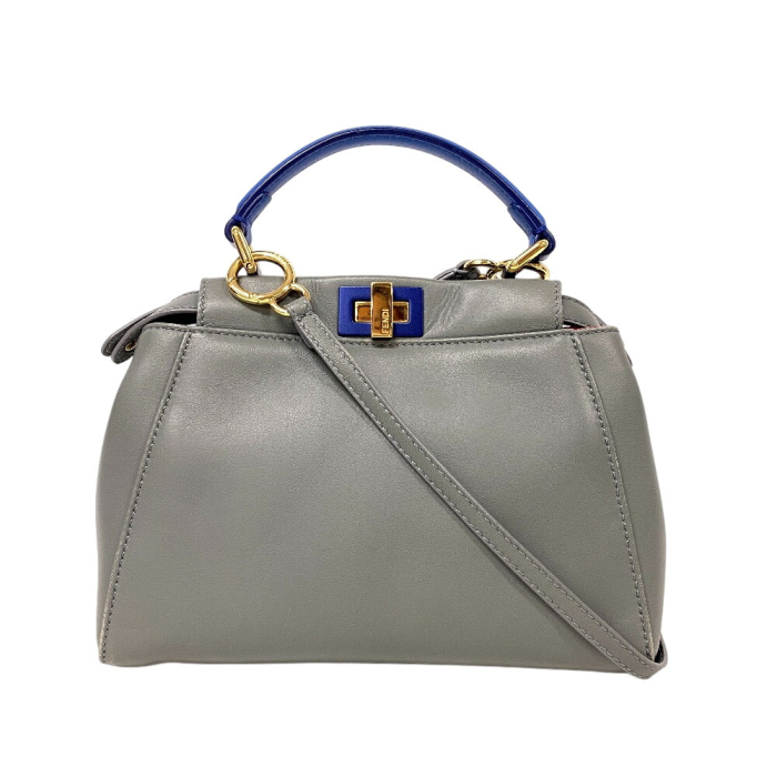 FENDI Handbag 8BN244 leather gray Mini Pea Kaboo