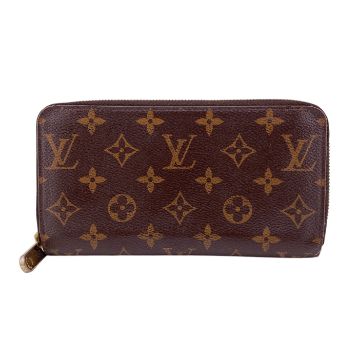 LOUIS VUITTON Long Wallet Purse M42616 leather Brown Monogram Zippy wa