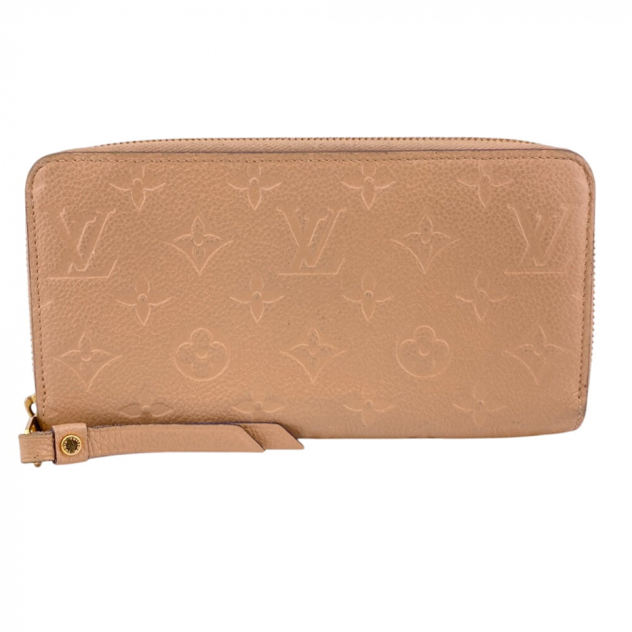 LOUIS VUITTON Long Wallet Purse M69034 leather beige Ann Platt Zippy w