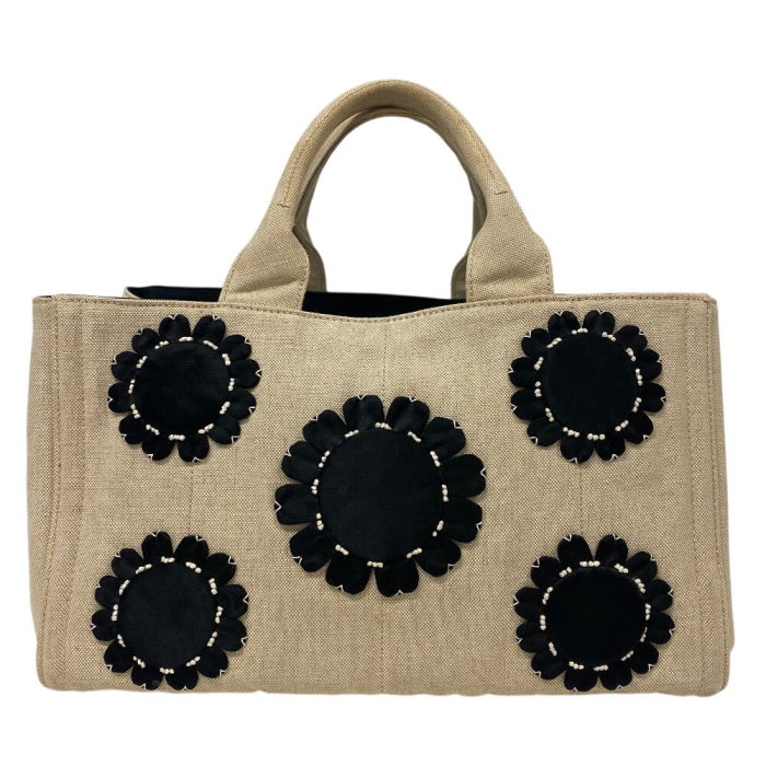 PRADA Tote Bag canvas white Canapa flour