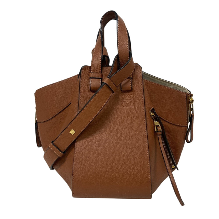 LOEWE Handbag leather Brown Hammock Drawstring Small