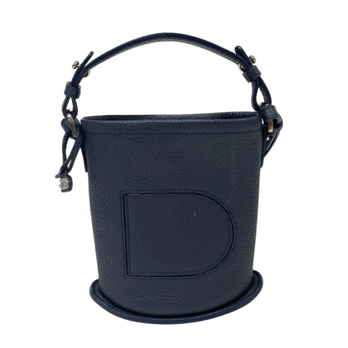DELVAUX Shoulder Bag leather Navy Pan Toy