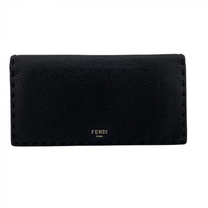 FENDI Long Wallet Purse 7M0355 leather black Celeria