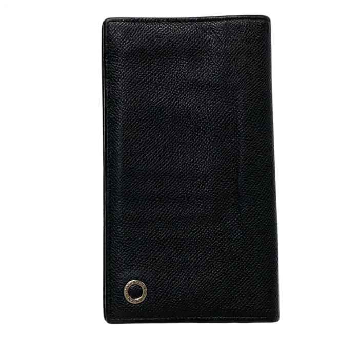 BVLGARI Long Wallet Purse leather black Bulgari Bulgari