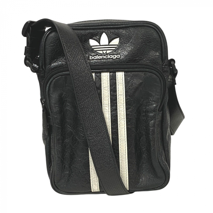 BALENCIAGA Shoulder Bag 721850 leather black Adidas Small cross