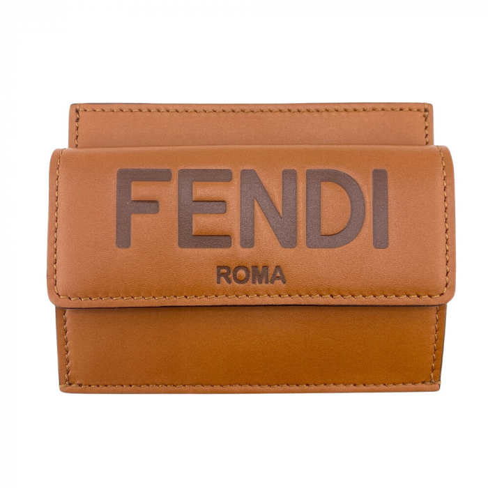 FENDI Coin case 8M0423 leather Brown
